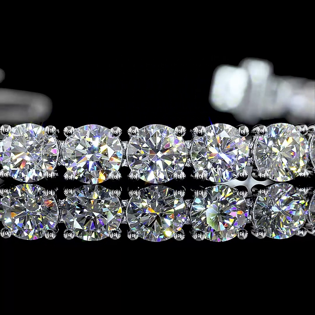 9.76 CTTW Round Lab Diamond Tennis Bracelet 6.5" 14k White Gold E Color and VS Clarity jewelry-spot-usa