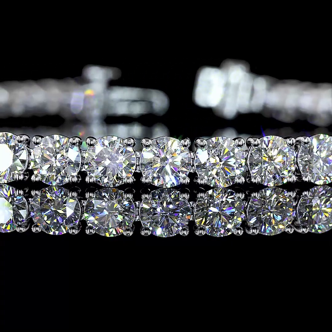 9.89 CTTW Round Lab Diamond Tennis Bracelet 7" 14k White Gold E Color and VS Clarity jewelry-spot-usa