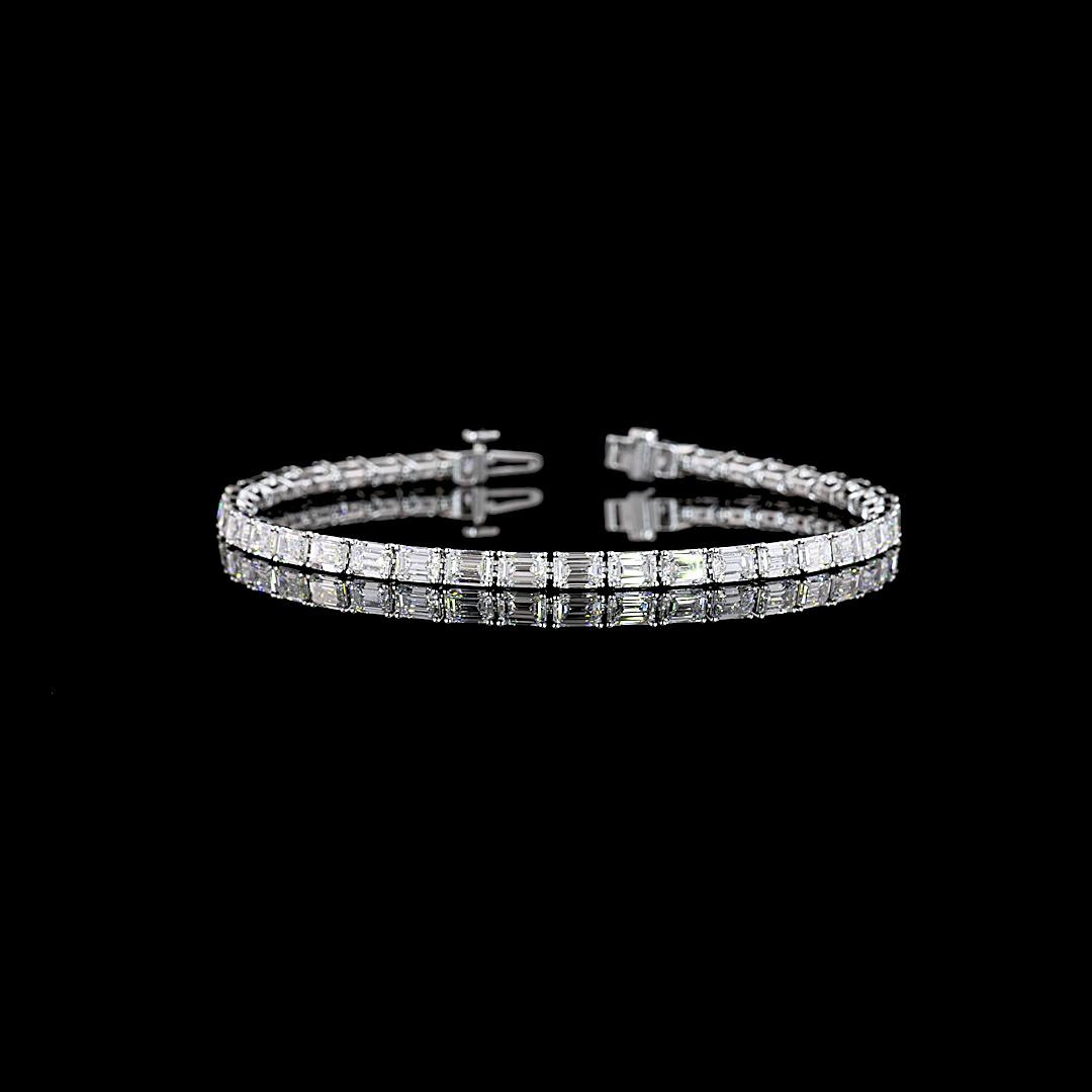 8.60 CTTW Emerald Lab Diamond Tennis Bracelet 7"