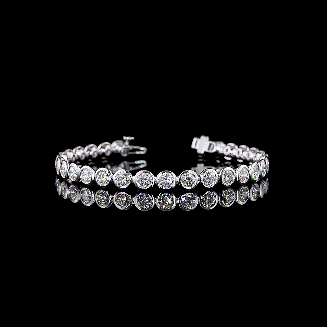 9.19 CTTW Round Lab Diamond Tennis Bracelet 6.5"