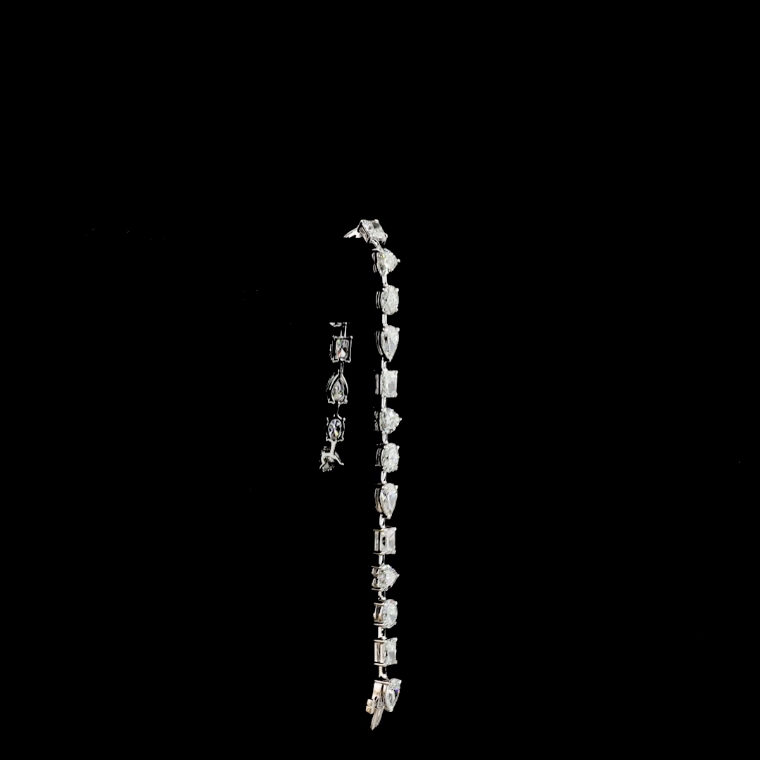 10.94 CTTW MIX Lab Diamond Station Bracelet 7"