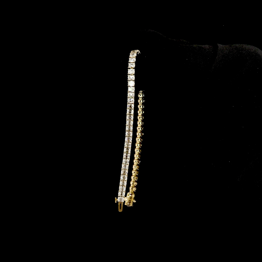 9.28 CTTW Antique Cushion Lab Diamond Tennis Bracelet 7"