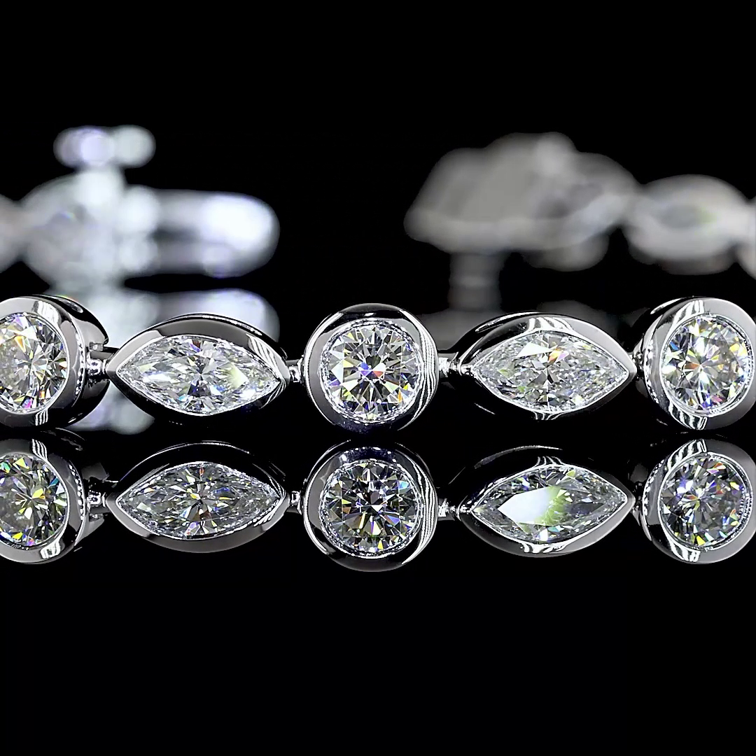3.93 CTTW MIX Lab Diamond Tennis Bracelet 7"