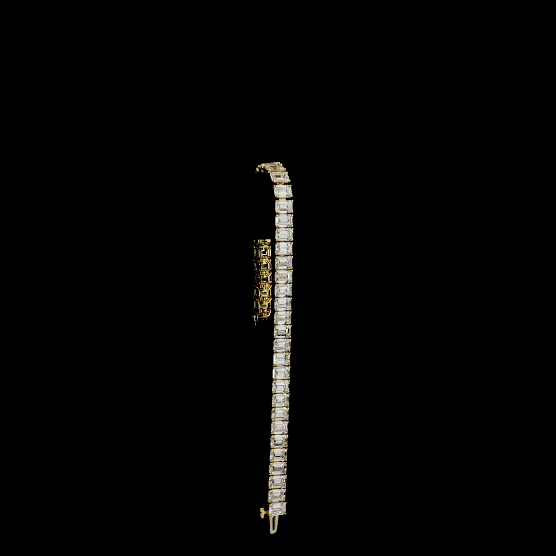 17.29 CTTW Emerald Lab Diamond Tennis Bracelet 6.25"