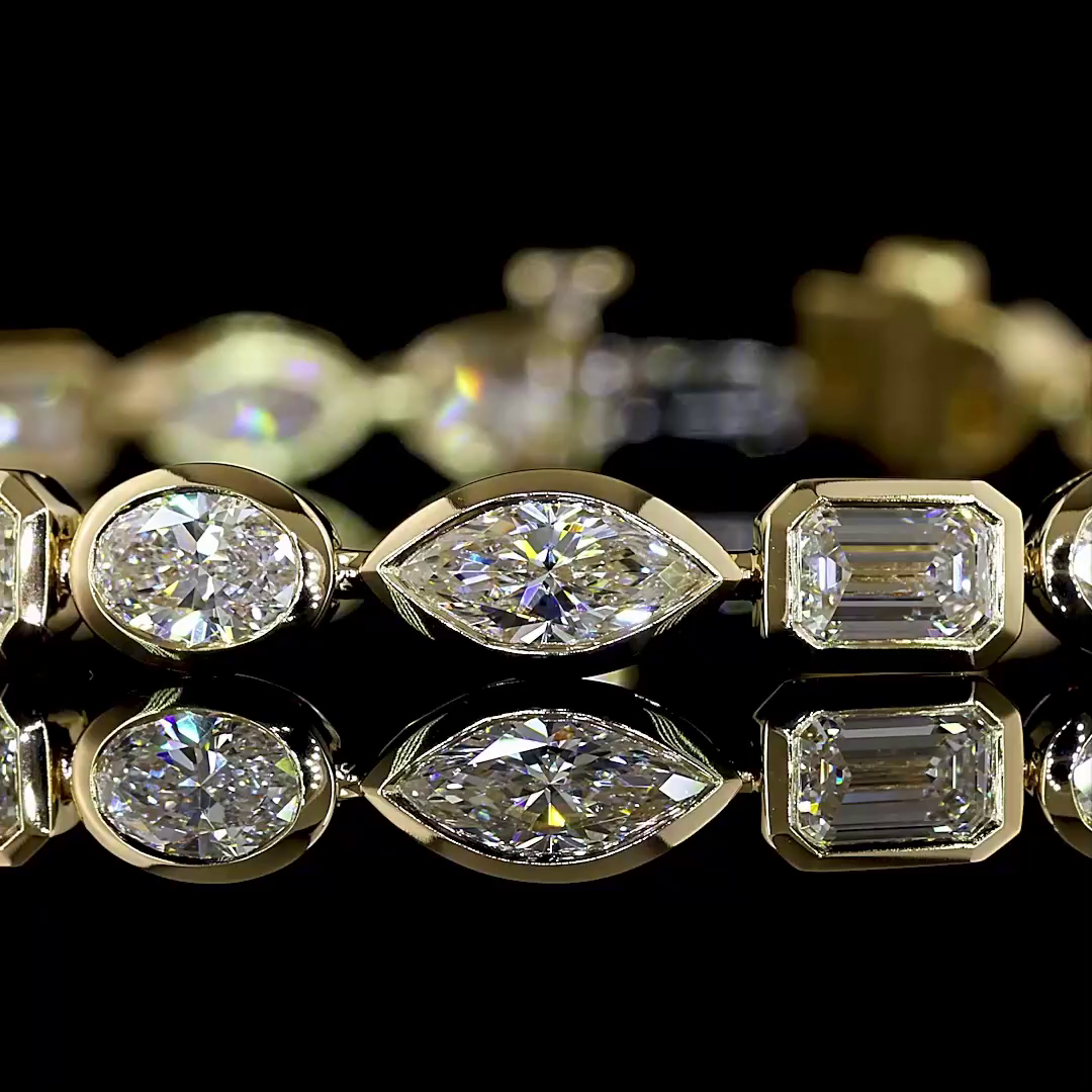 7.52 CTTW MIX Lab Grown Diamond Tennis Bracelet 7" (E Color and VS1 Clarity)