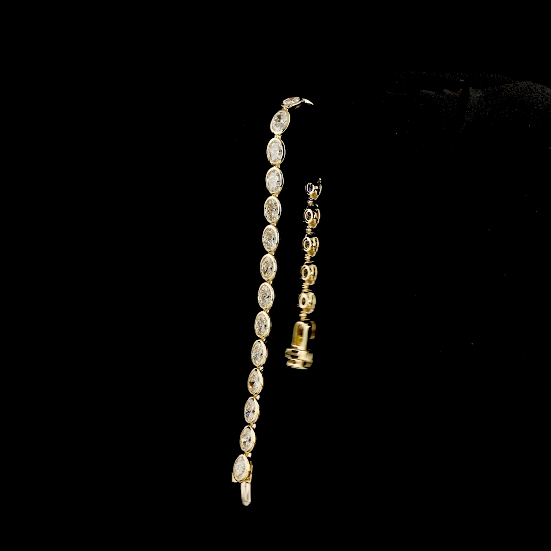 10.91 CTTW Oval Lab Diamond Tennis Bracelet 7"