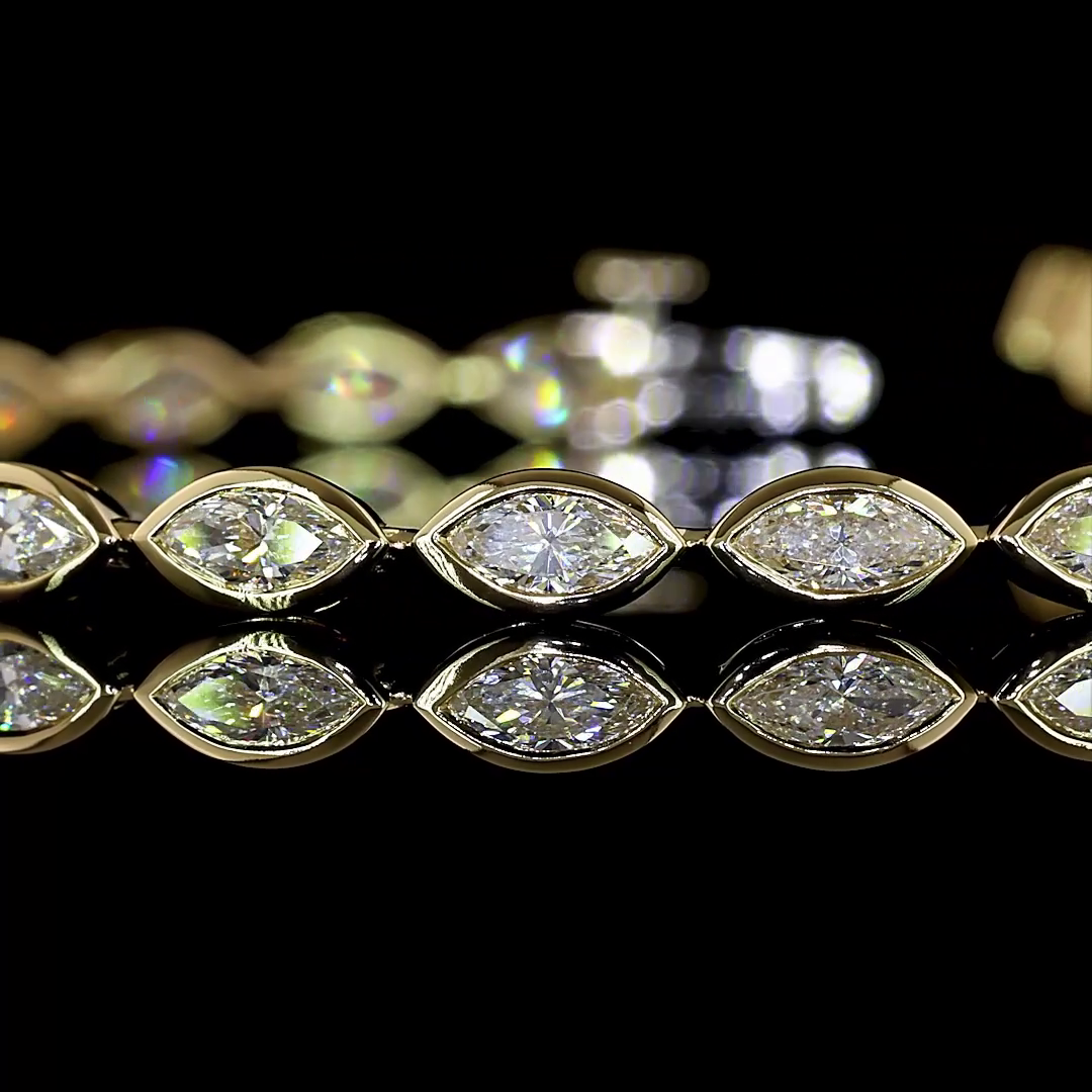 3.01 CTTW Marquise Lab Diamond Tennis Bracelet (E Color and VS Clarity)