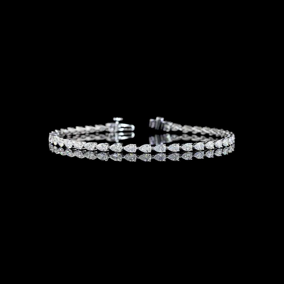 3.87 CTTW Pear Lab Diamond Tennis Bracelet