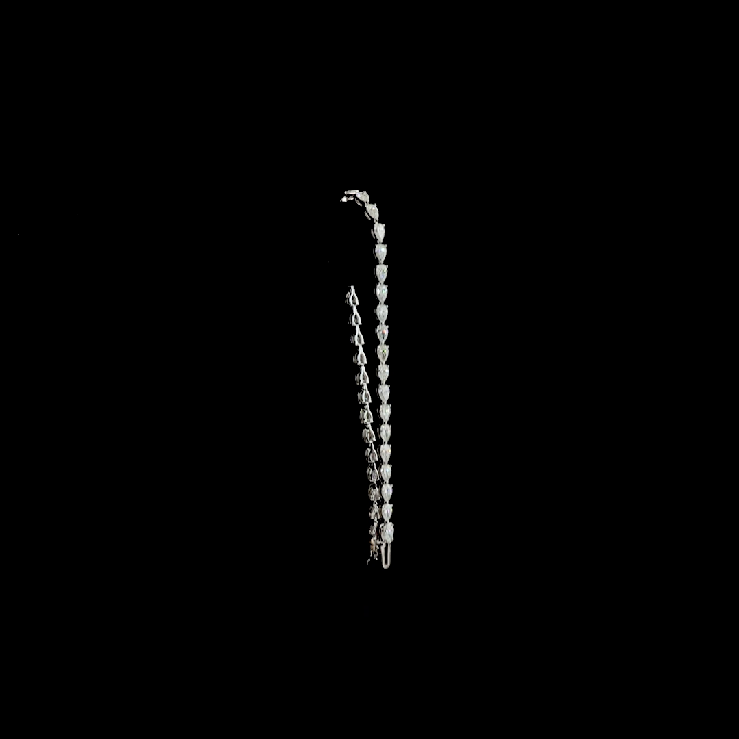 3.87 CTTW Pear Lab Diamond Tennis Bracelet