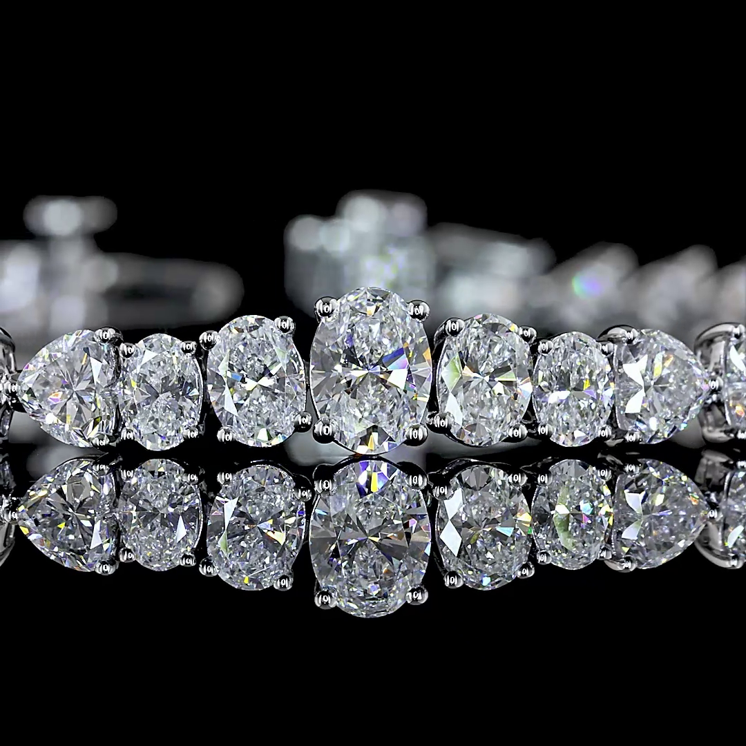 6.96 CTTW Oval Lab Diamond Riviera Bracelet (E Color and VS Clarity)