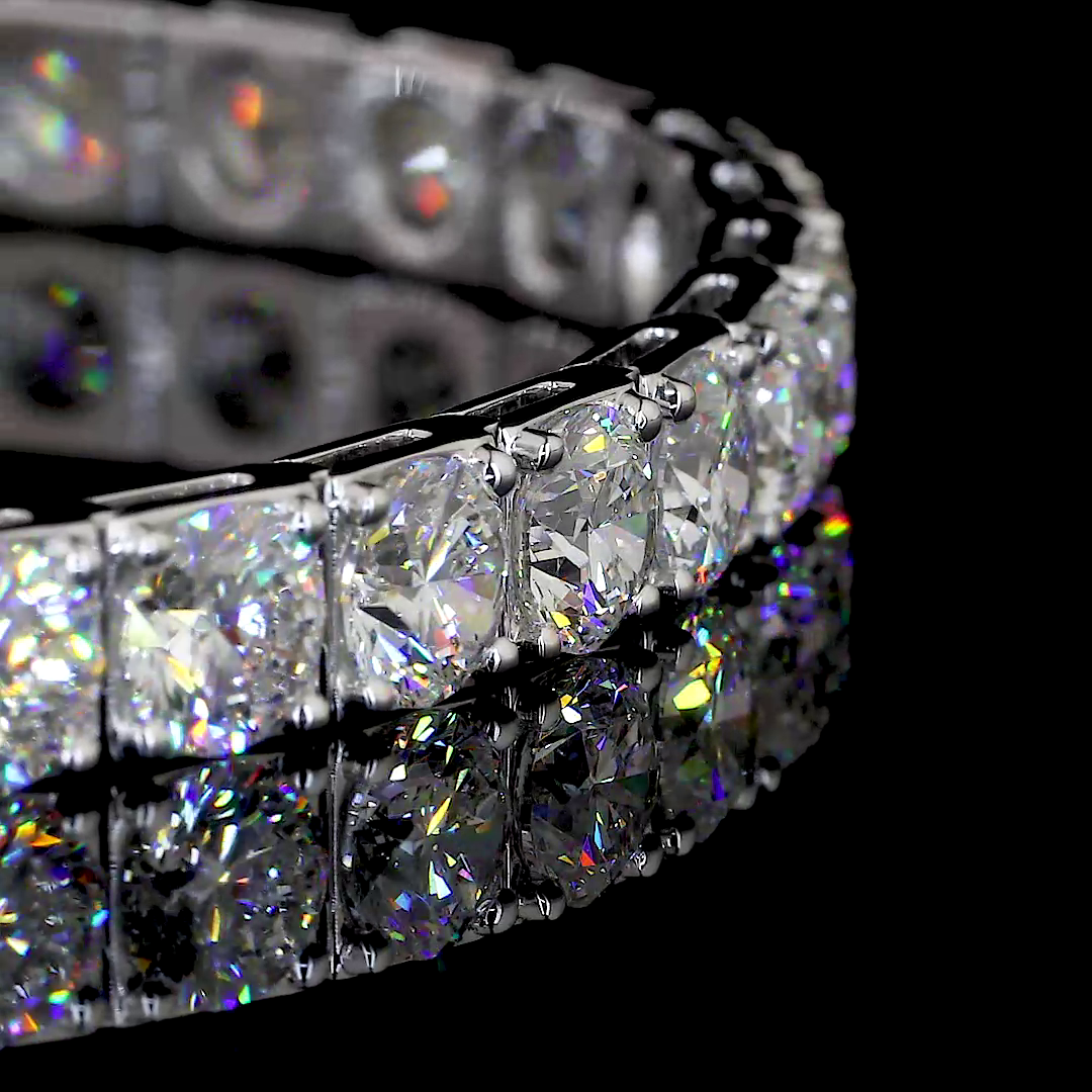 16.94 CTTW Round Lab Diamond Tennis Bracelet 6.75" 14k White Gold (F Color and VS2 Clarity)