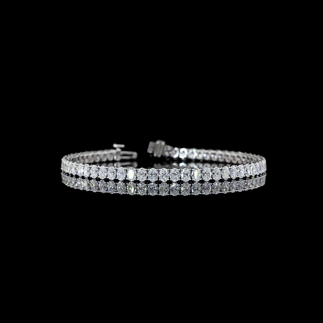 6.87 CTTW Oval Lab Diamond Tennis Bracelet (E Color and VS Clarity)
