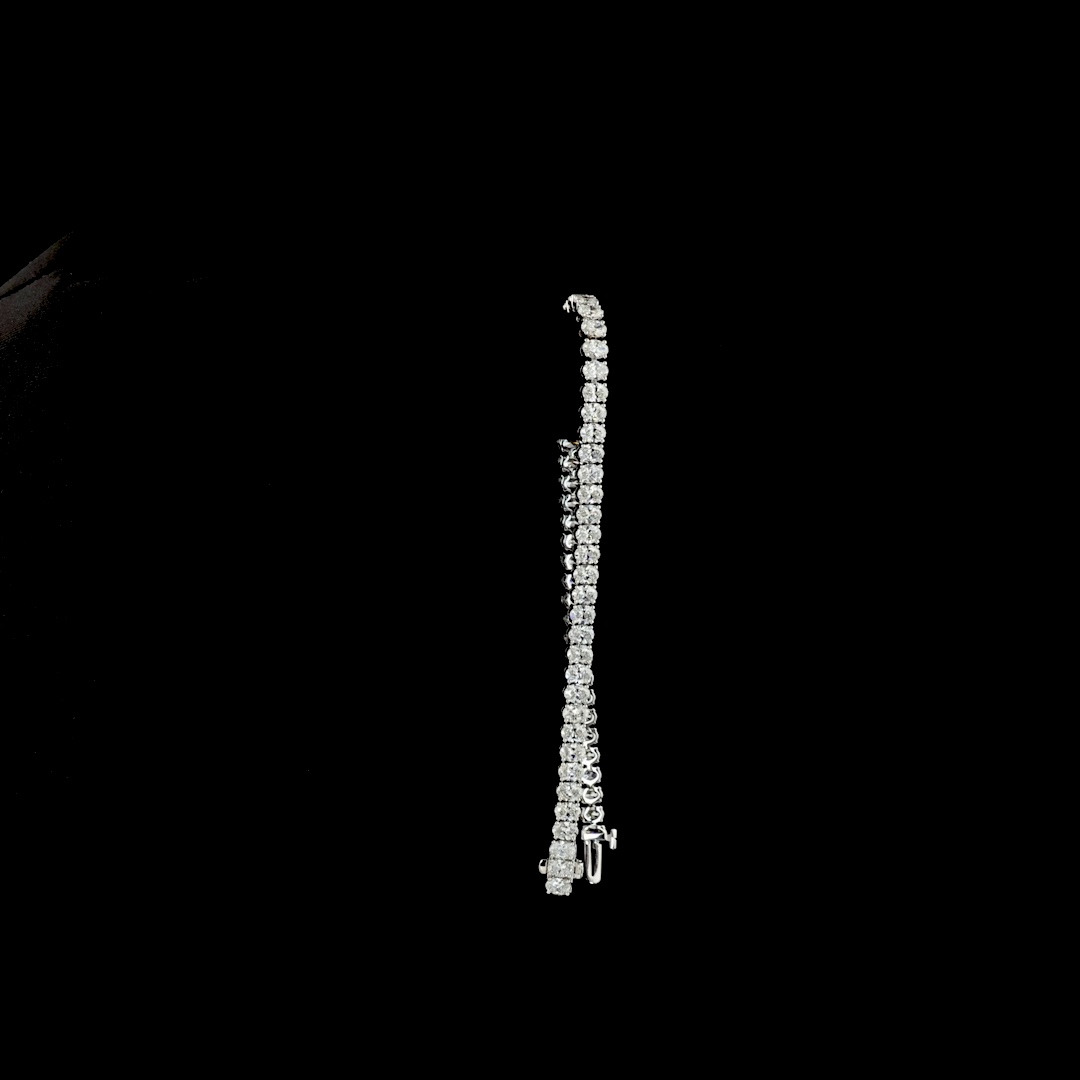 6.87 CTTW Oval Lab Diamond Tennis Bracelet (E Color and VS Clarity)