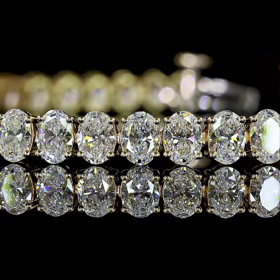 7.80 CTTW Oval Lab Diamond Tennis Bracelet (E Color and VS Clarity)