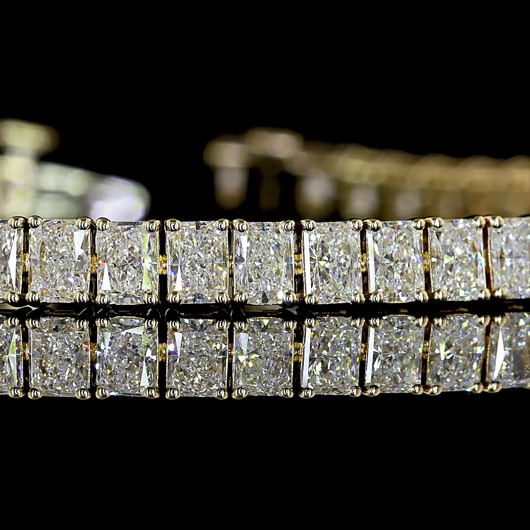 7.28 CTTW Radiant Lab Diamond Tennis Bracelet (E Color and VS Clarity)