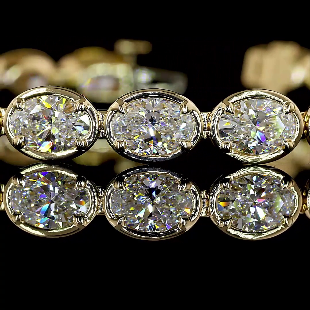 11.83 CTTW Oval Lab Diamond Tennis Bracelet (E Color and VS Clarity)