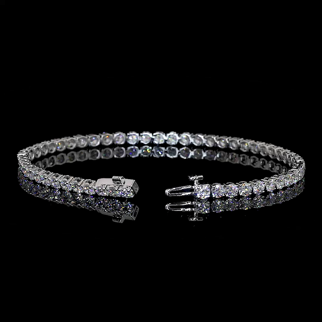 5.81 CTTW Round Lab Diamond Tennis Bracelet 7" 14k White Gold (F Color and VS2 Clarity)