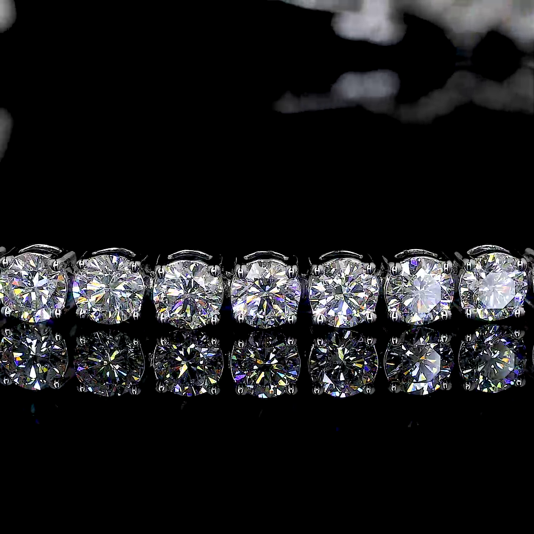 5.81 CTTW Round Lab Diamond Tennis Bracelet 7" 14k White Gold (F Color and VS2 Clarity)