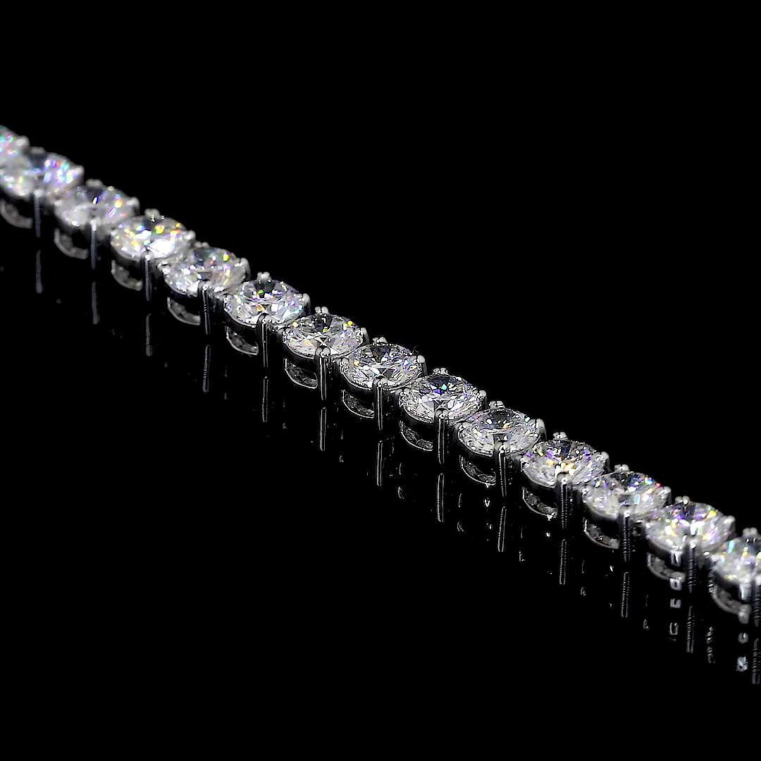 5.81 CTTW Round Lab Diamond Tennis Bracelet 7" 14k White Gold (F Color and VS2 Clarity)