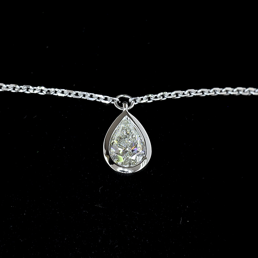 2.31 CTTW Pear Lab Diamond Station Bracelet (E Color and VS Clarity)