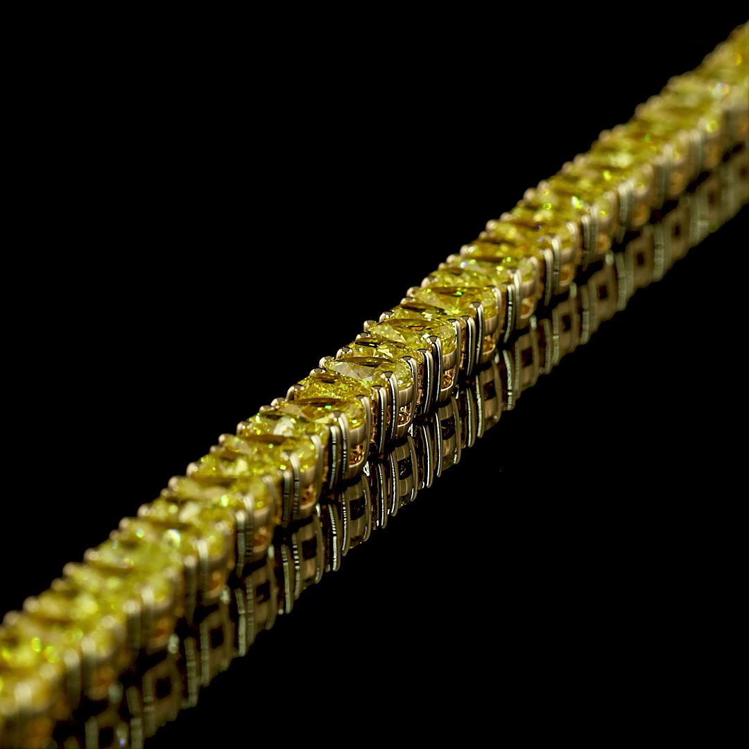 7.52 CTTW Pear Lab Grown Diamond Tennis Bracelet 6.5" (FV.YL Color and VS2 Clarity)