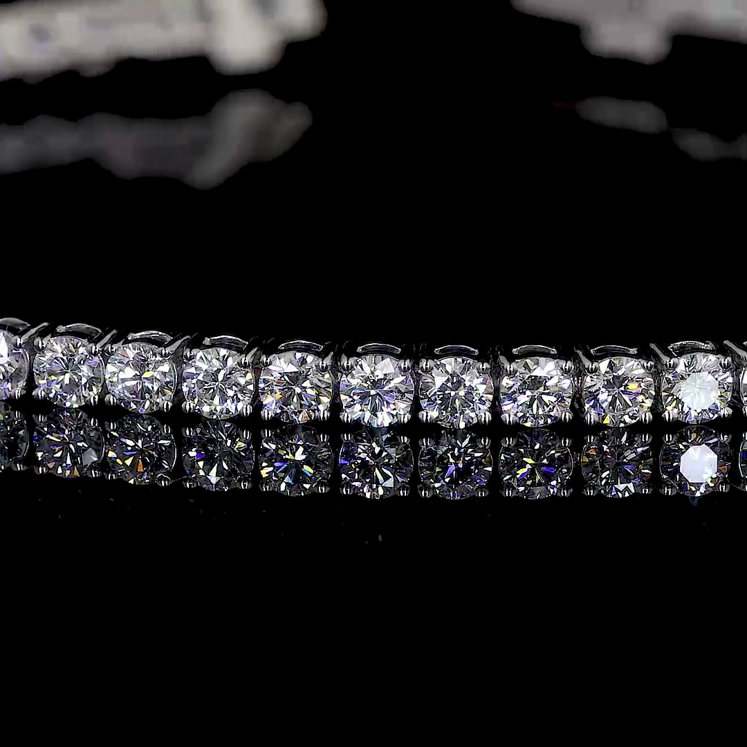 3.48 CTTW Round Lab Diamond Tennis Bracelet 6.75" 14k White Gold E Color and VS1 Clarity jewelry-spot-usa