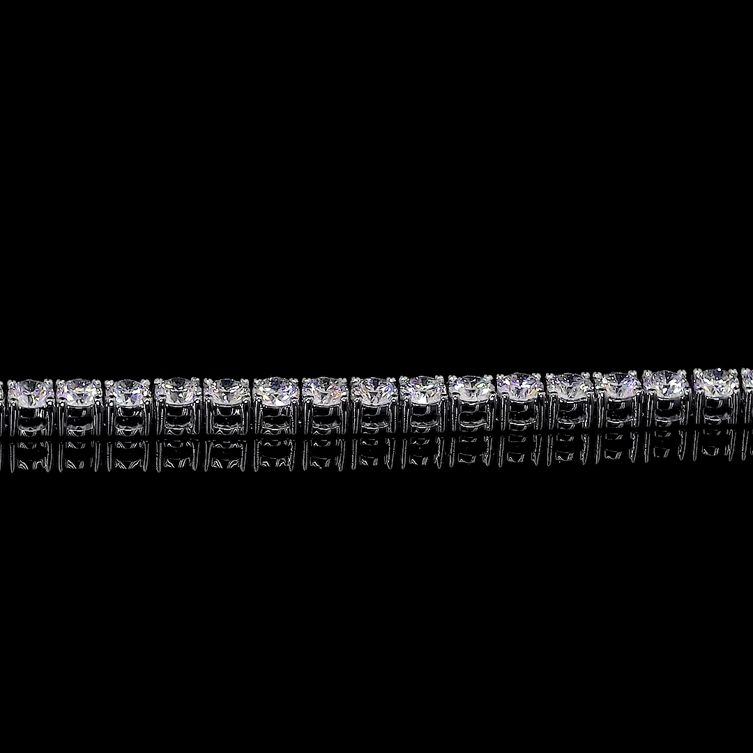3.48 CTTW Round Lab Diamond Tennis Bracelet 6.75" 14k White Gold (E Color and VS1 Clarity)