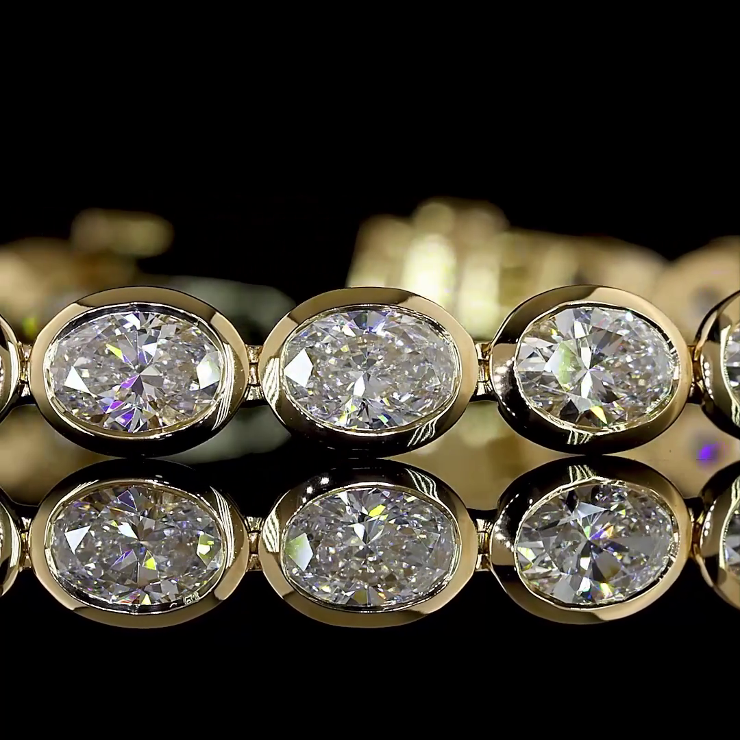 7.56 CTTW Oval Lab Diamond Tennis Bracelet (E Color and VS Clarity)