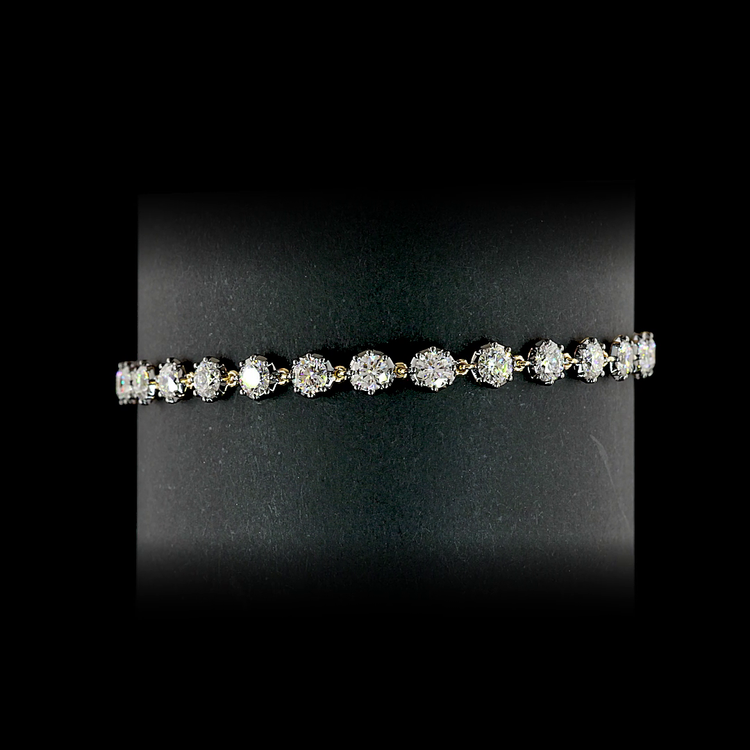 4.14 CTTW Round Lab Diamond Station Bracelet (F Color and VS1 Clarity)