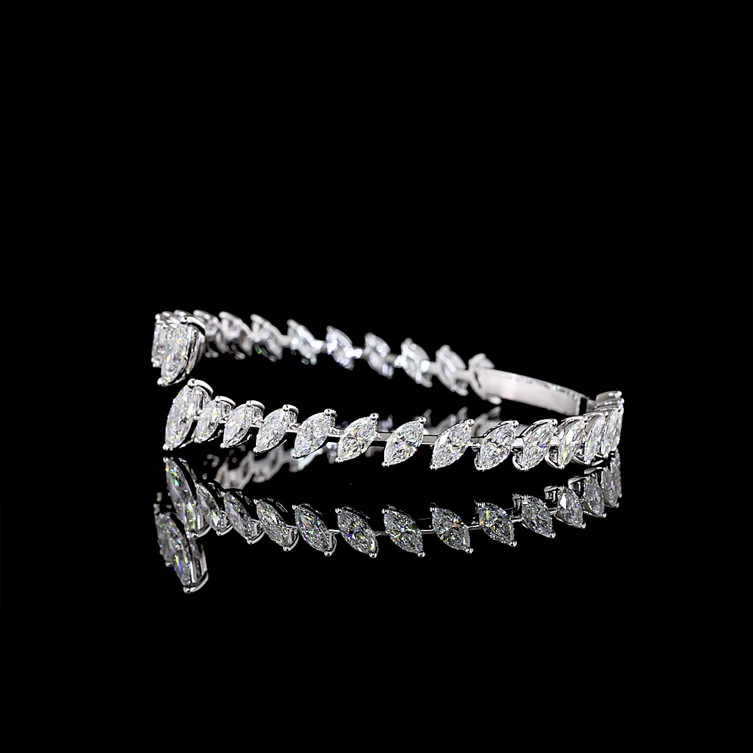 7.55 CTTW Marquise Lab Diamond Bangles Bracelet (E Color and VS Clarity)