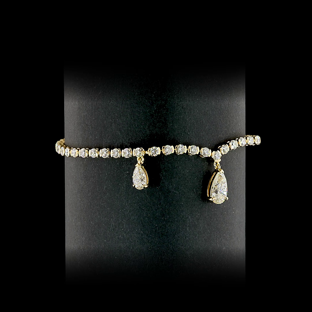 3.97 CTTW Pear Lab Diamond Special Bracelet (F Color and VS1 Clarity)