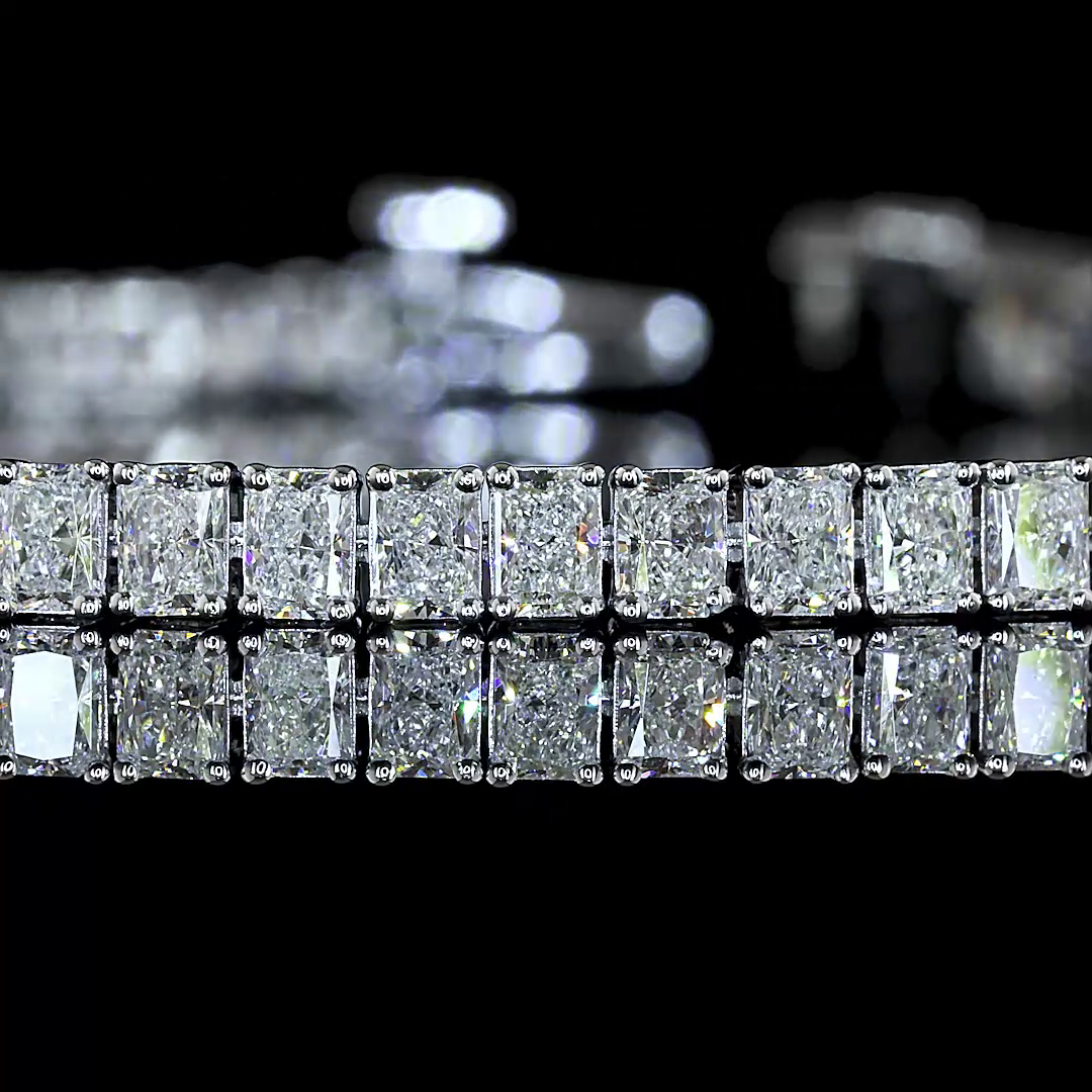 5.12 CTTW Radiant Lab Grown Diamond Tennis Bracelet 7" (E Color and VS1 Clarity)