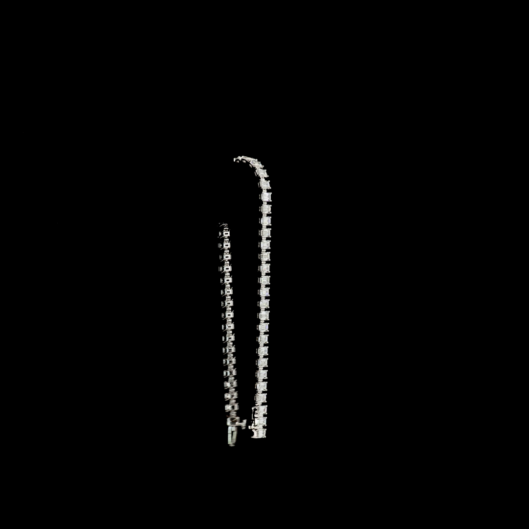 8.57 CTTW Emerald Lab Grown Diamond Tennis Bracelet 7" (E Color and VS2 Clarity)