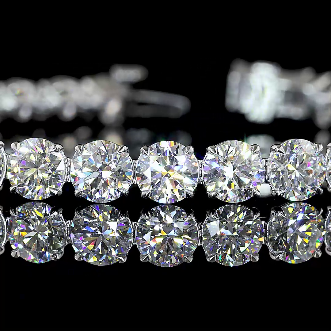 16.81 CTTW Round Lab Grown Diamond Tennis Bracelet 7" (E Color and VS1 Clarity)