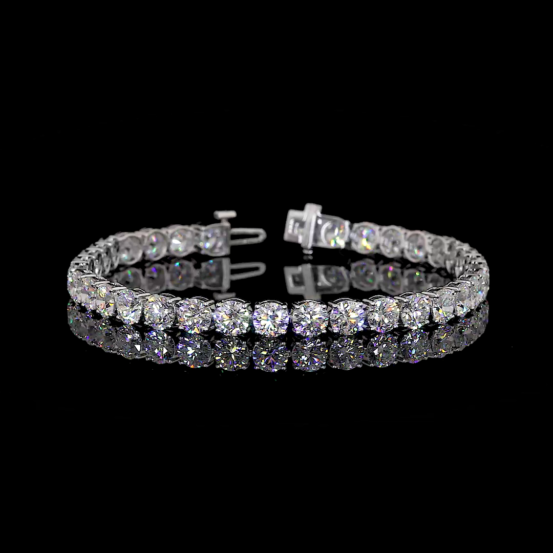 15.04 CTTW Round Lab Diamond Tennis Bracelet 7" 14k White Gold F Color and VS2 Clarity jewelry-spot-usa