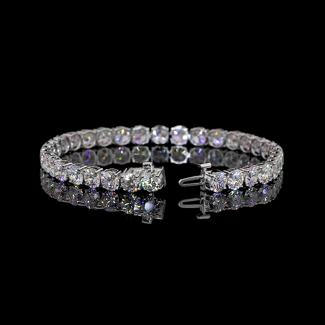 15.04 CTTW Round Lab Diamond Tennis Bracelet 7" 14k White Gold F Color and VS2 Clarity jewelry-spot-usa