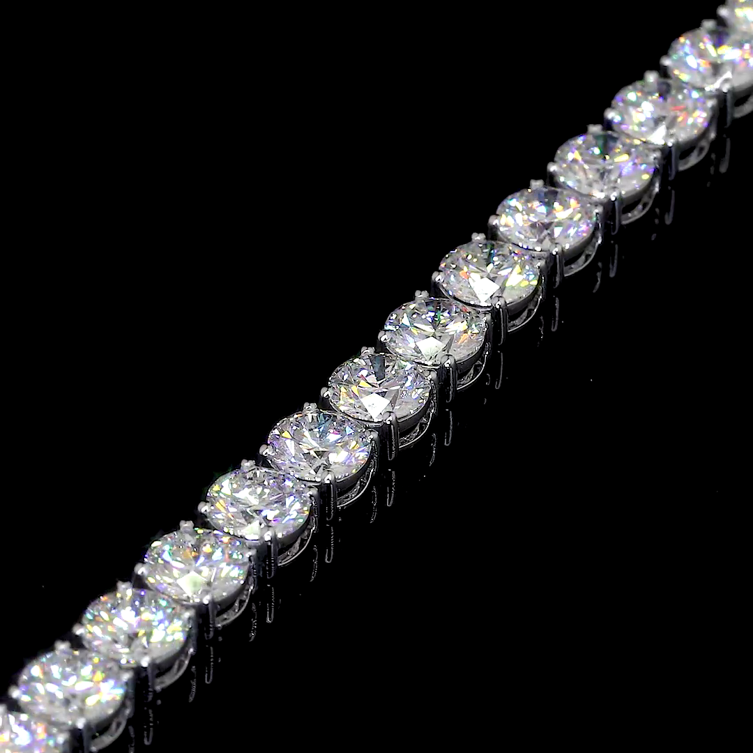 15.04 CTTW Round Lab Diamond Tennis Bracelet 7" 14k White Gold F Color and VS2 Clarity jewelry-spot-usa