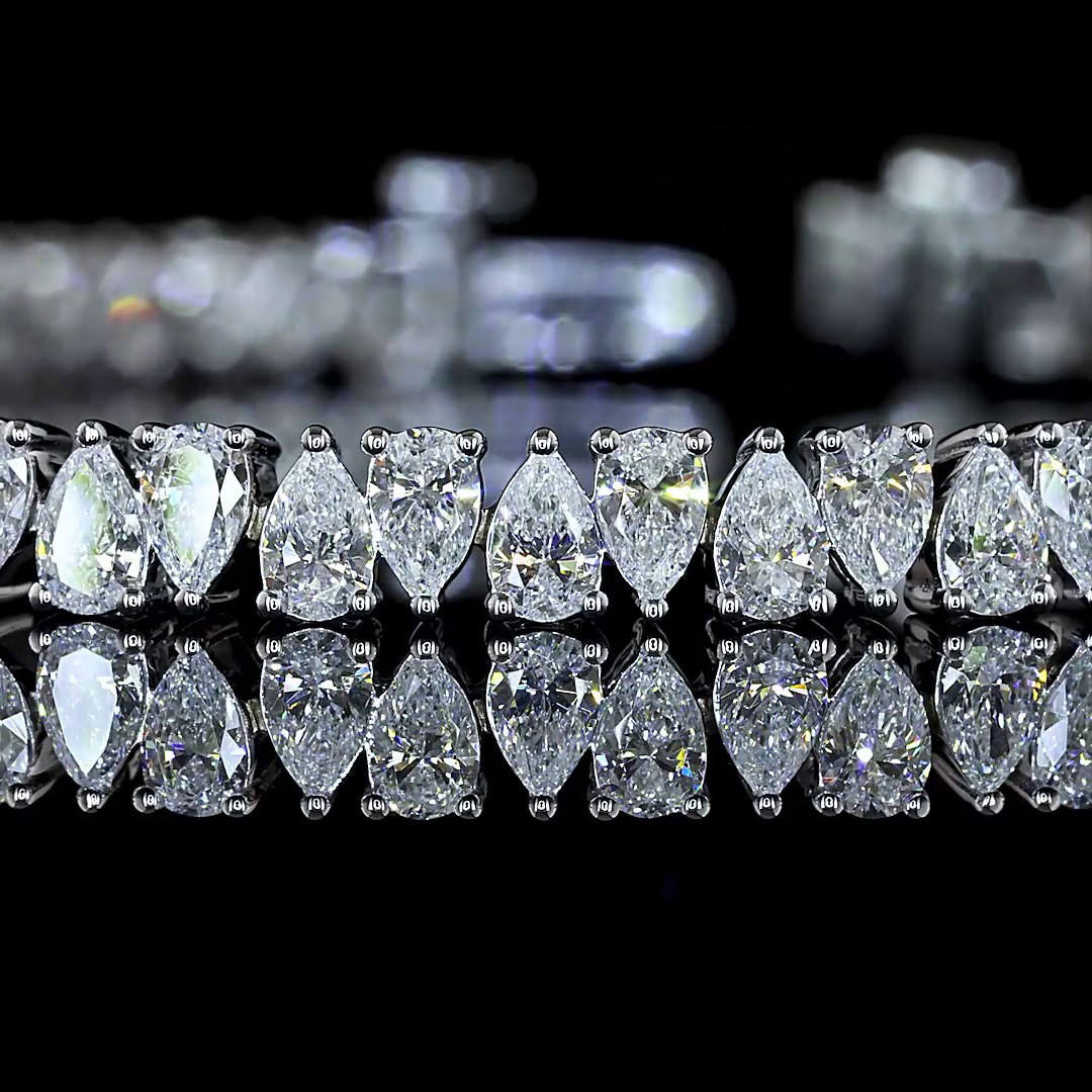 4.73 CTTW Pear Lab Diamond Tennis Bracelet (F Color and VS1 Clarity)