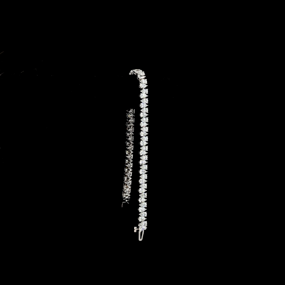 7.51 CTTW Pear Lab Grown Diamond Tennis Bracelet 7" (E Color and VS Clarity)