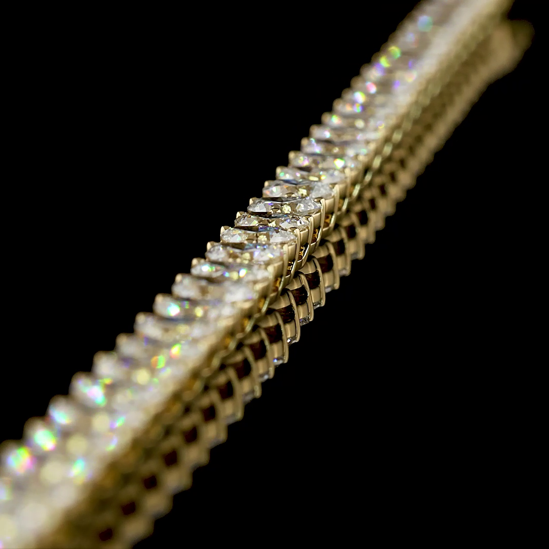 7.63 CTTW Heart Lab Grown Diamond Tennis Bracelet 7" (E Color and VS1 Clarity)