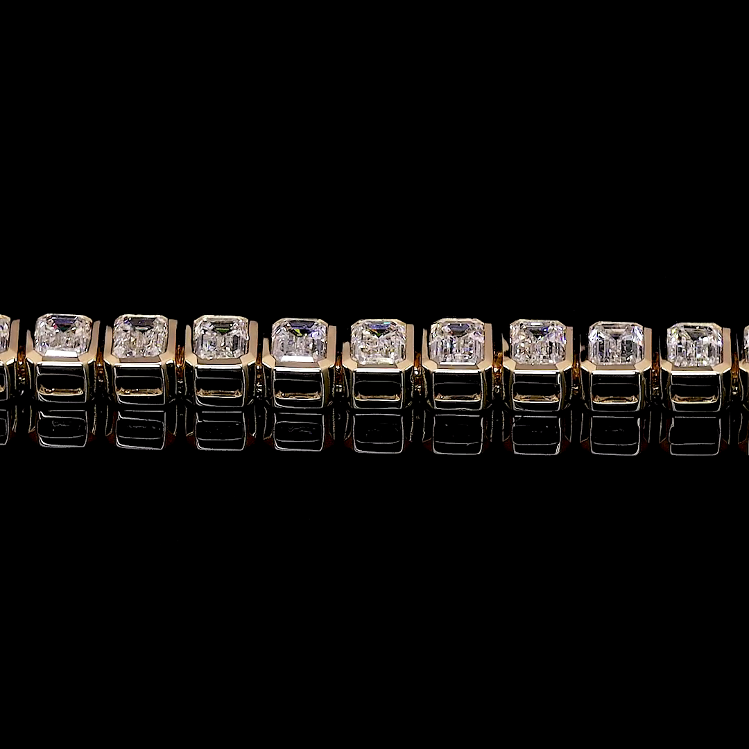 6.72 CTTW Emerald Lab Diamond Tennis Bracelet 6.75" 14k Yellow Gold F Color and VS2 Clarity jewelry-spot-usa