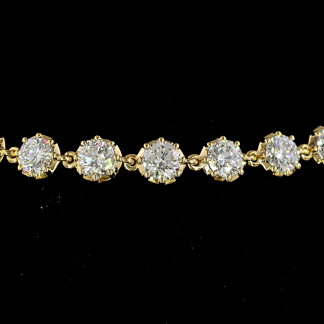 4.34 CTTW Round Lab Diamond Station Bracelet (F Color and VS+ Clarity)