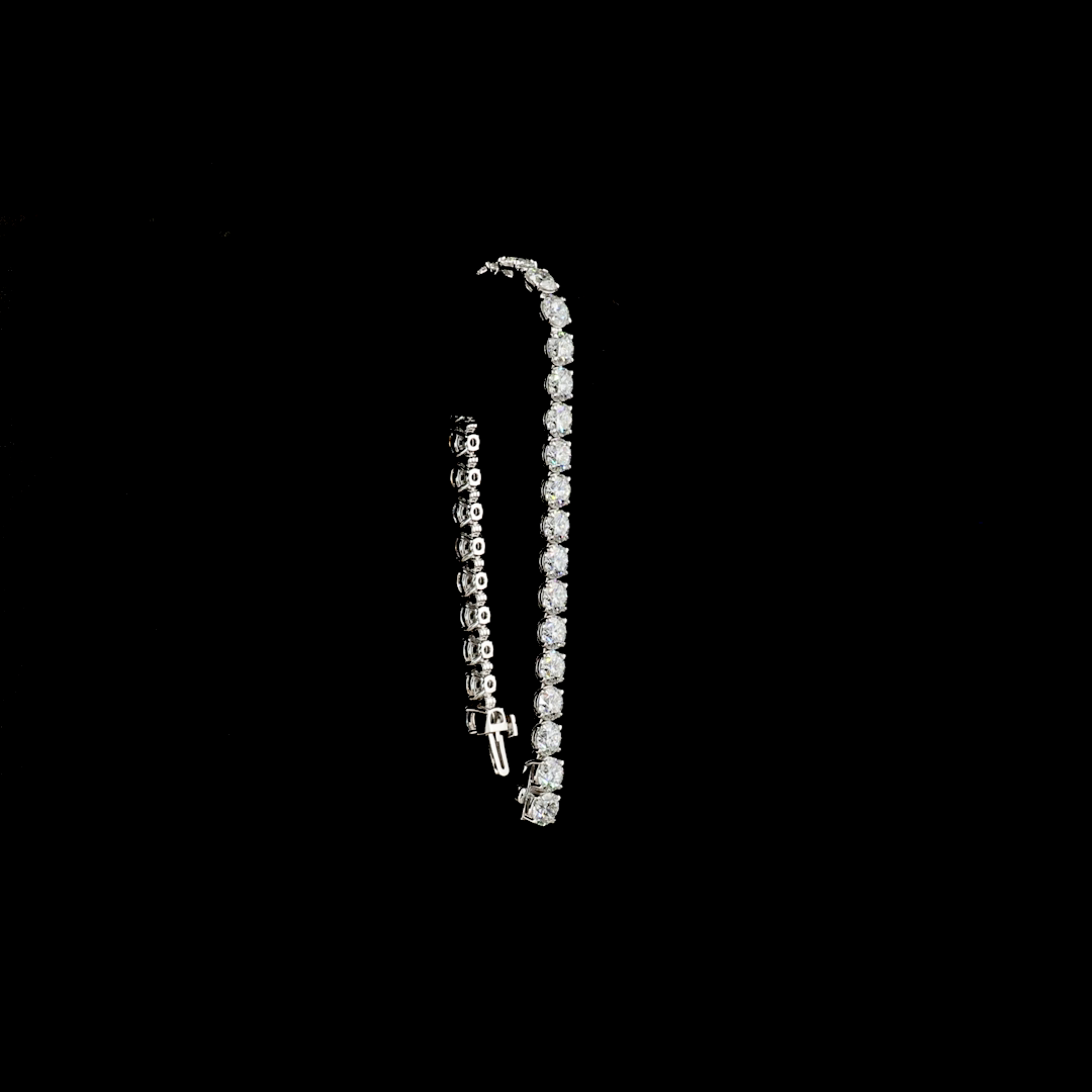 12.61 CTTW Round Lab Grown Diamond Tennis Bracelet 6" (E Color and VS Clarity)