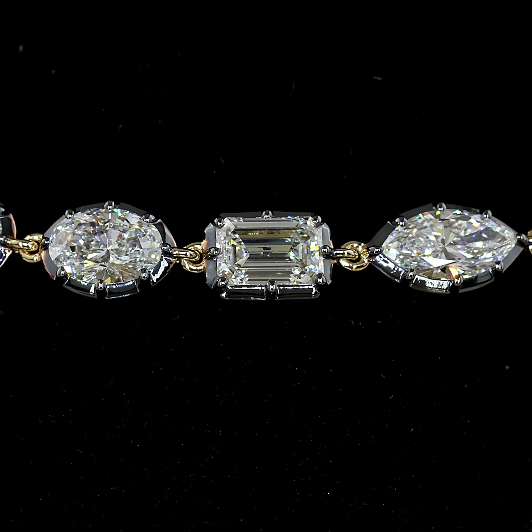 8.10 CTTW MIX Lab Grown Diamond Station Bracelet 7" (E Color and VS1 Clarity)