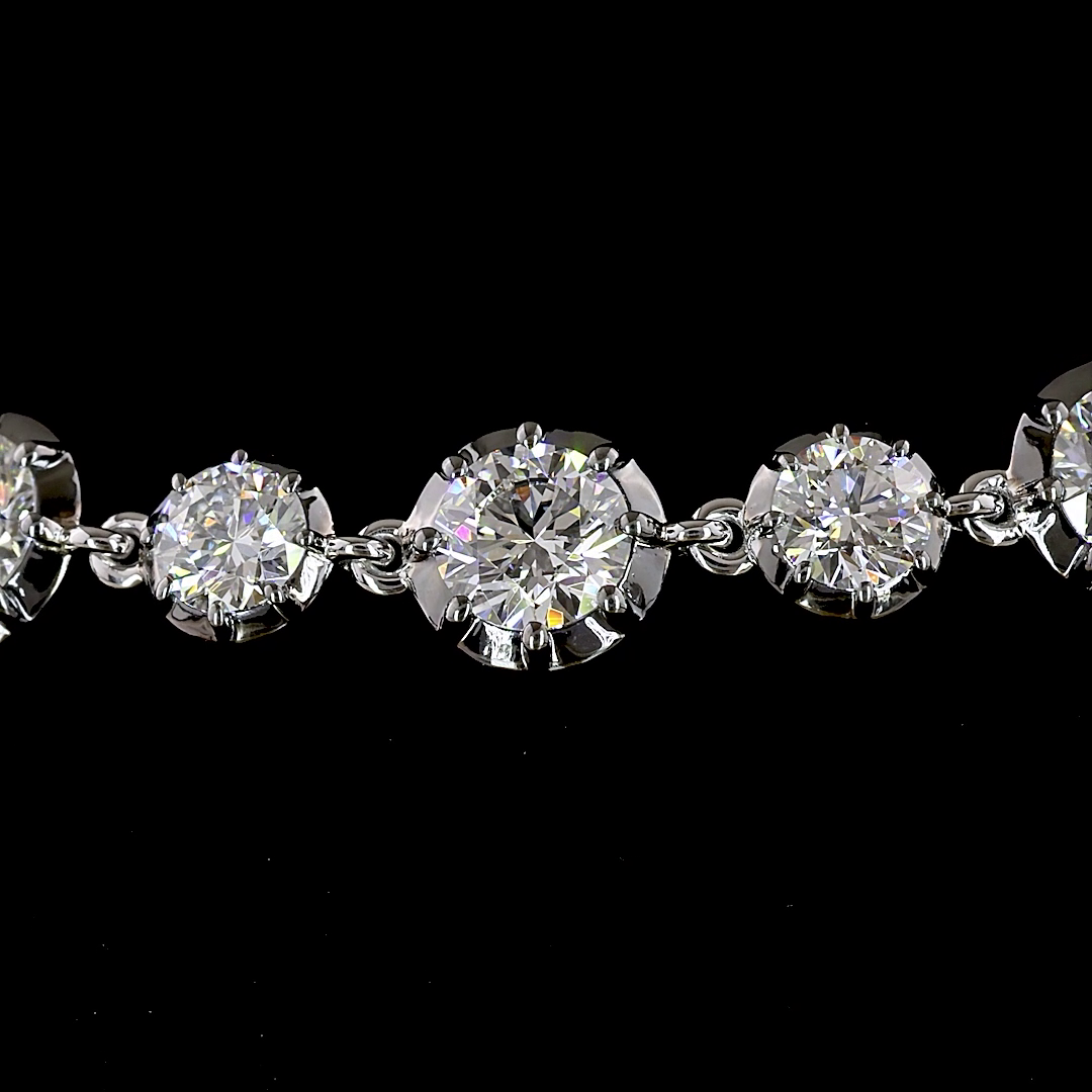 6.40 CTTW Round Lab Diamond Station Bracelet (E Color and VS Clarity)