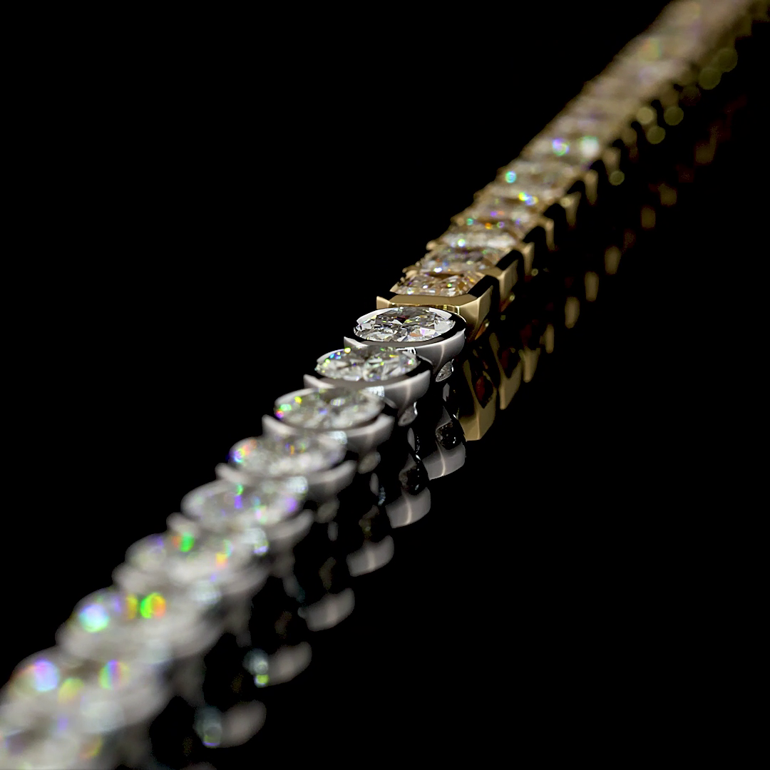 7.74 CTTW Oval Lab Grown Diamond Tennis Bracelet 7" (E Color and VS1 Clarity)