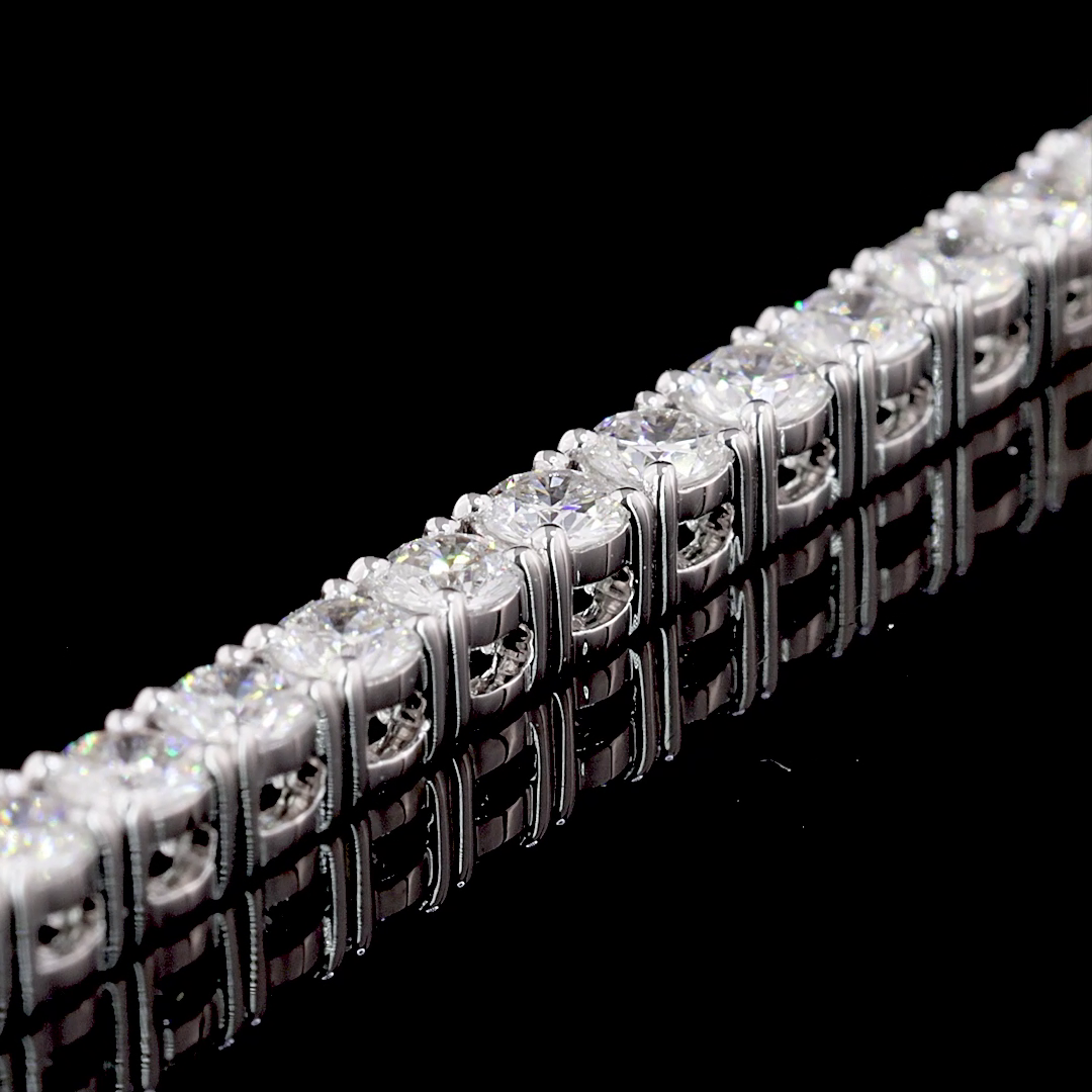 2.89 CTTW Round Lab Diamond Tennis Bracelet 6.85" 14k White Gold F Color and VS2 Clarity jewelry-spot-usa