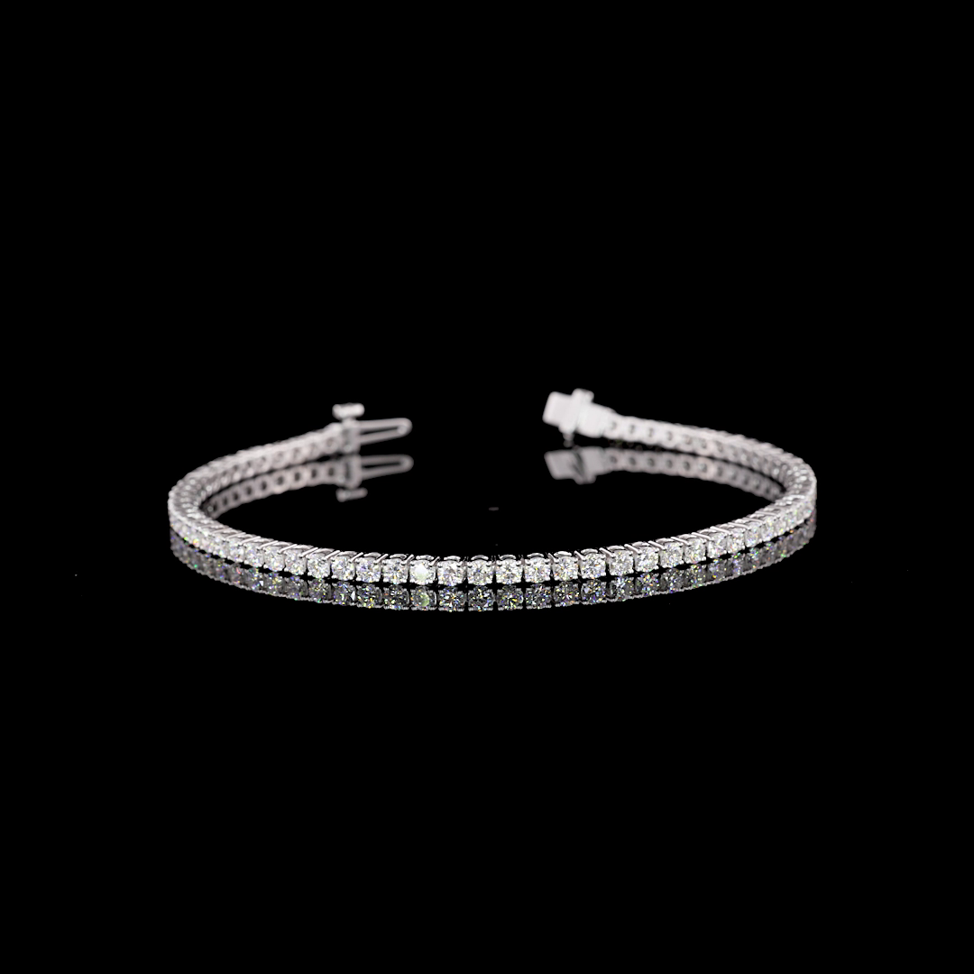 2.89 CTTW Round Lab Diamond Tennis Bracelet 6.85" 14k White Gold F Color and VS2 Clarity jewelry-spot-usa