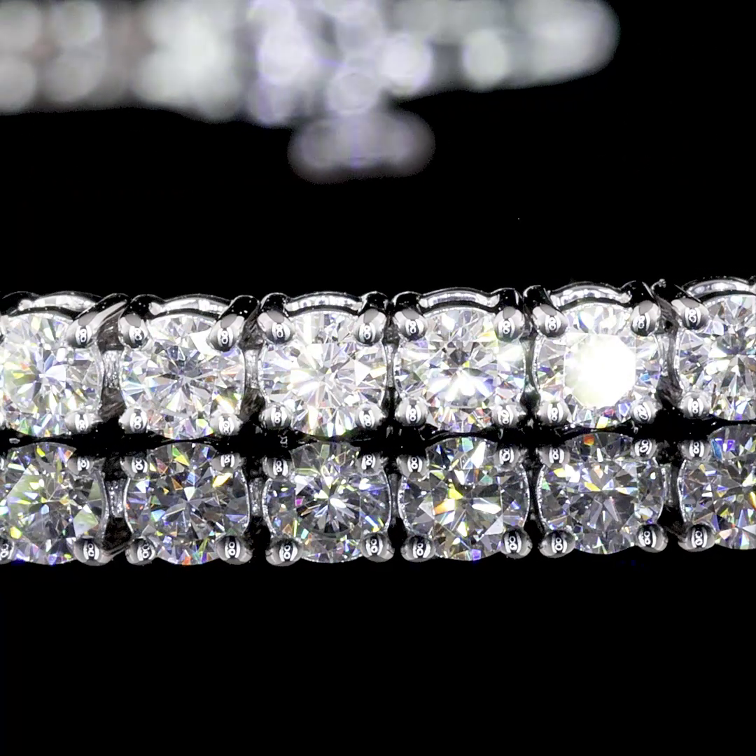 2.89 CTTW Round Lab Diamond Tennis Bracelet 6.85" 14k White Gold F Color and VS2 Clarity jewelry-spot-usa