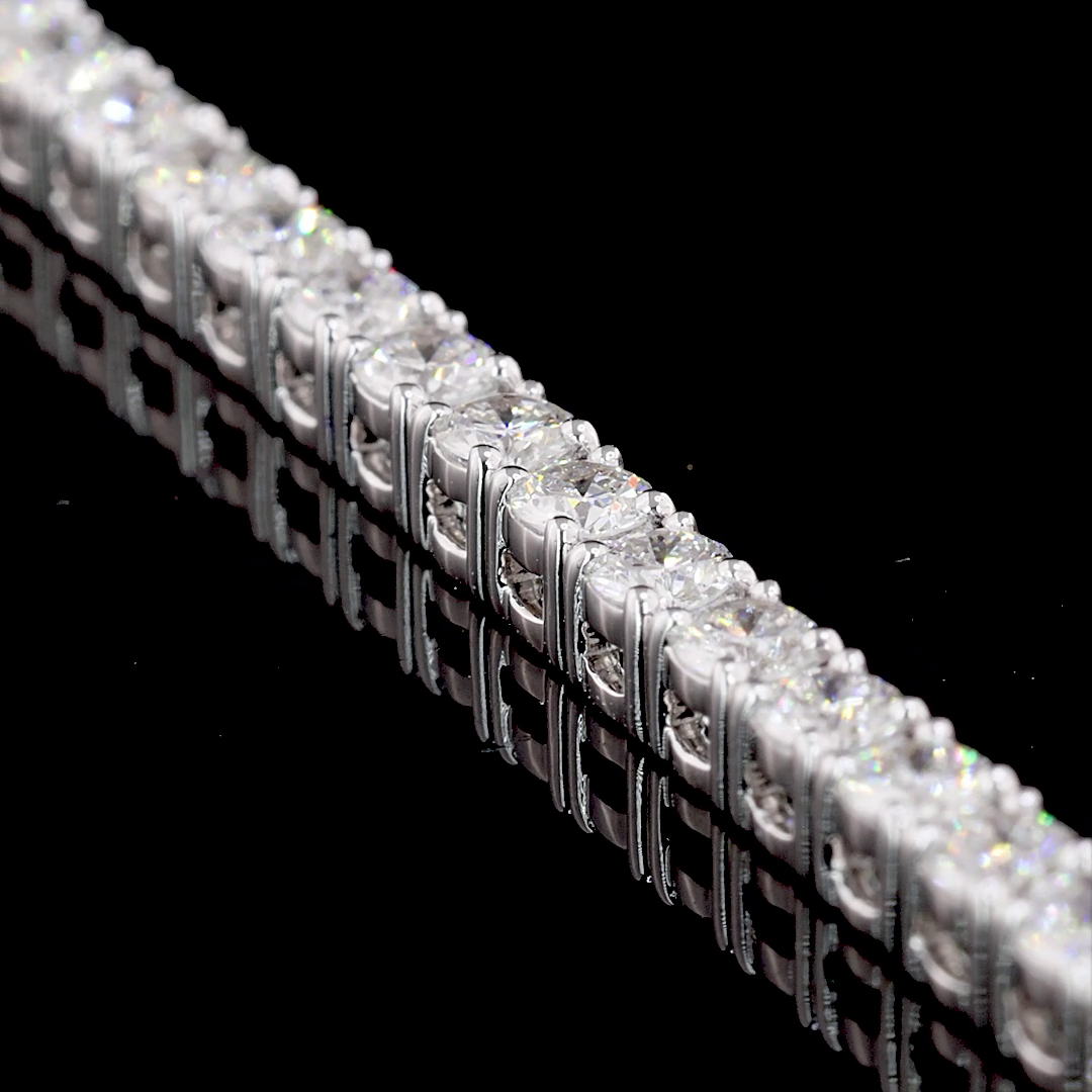 2.89 CTTW Round Lab Diamond Tennis Bracelet 6.85" 14k White Gold F Color and VS2 Clarity jewelry-spot-usa